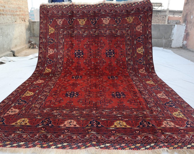 70% off Elegant vintage Afghan Qunduzi Handmade Rug - 6'8 x 9'7 Oriental wool rug/ Home Decore Bedroom Large Area Rug