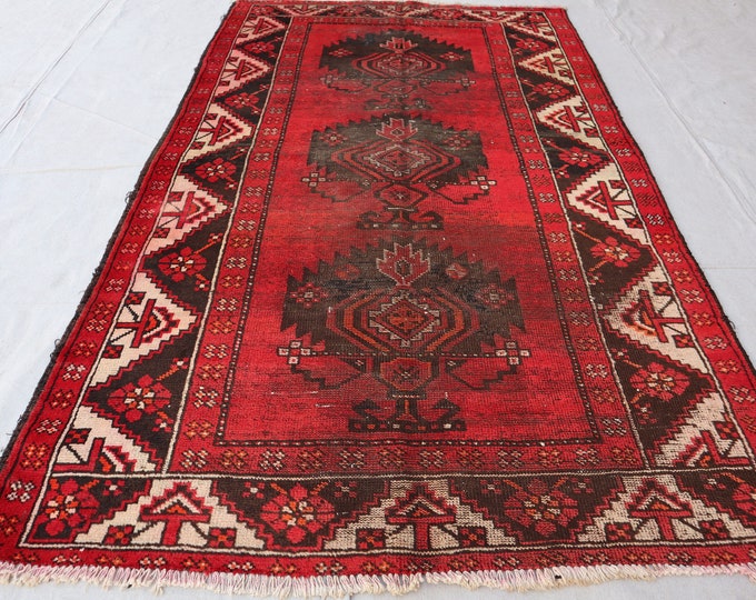 3'10 x 6'4 Elegant hand knotted tribal Caucasian rug - vintage rug