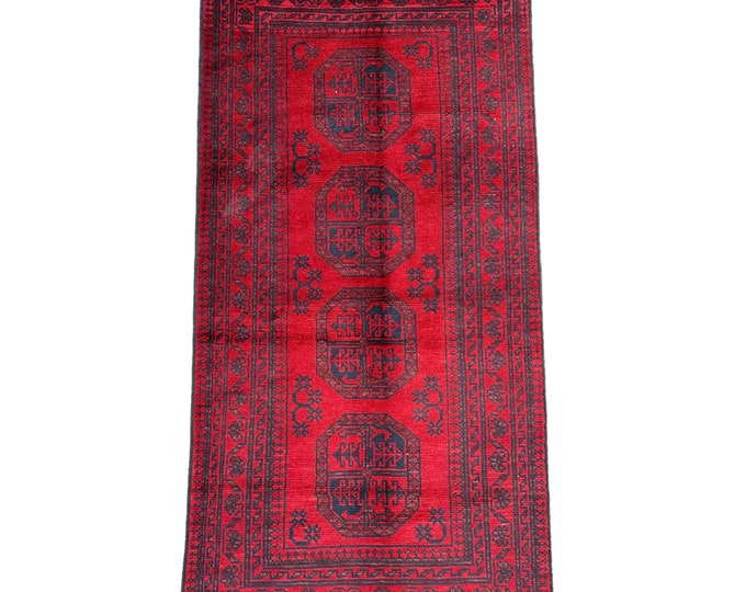 70% off 3'3 x 6'4 Hand knotted Afghan Tribal Fil pai rug runner