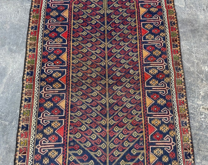 70% off Afghan Vintage Rug hand-knotted wool baluch rug