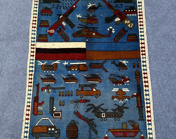 Afghan rug | War rug | Hand knotted wool rug