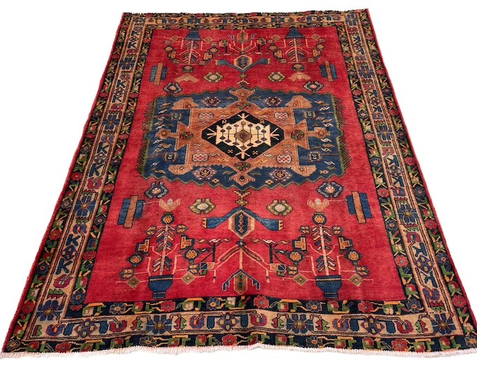 Traditional Semi Antique Hand knotted Area rug - 5'4 x 7'0
