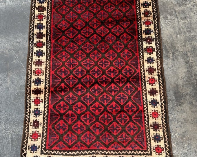 Soft wool Afghan rug | Beluchi hand knotted rug