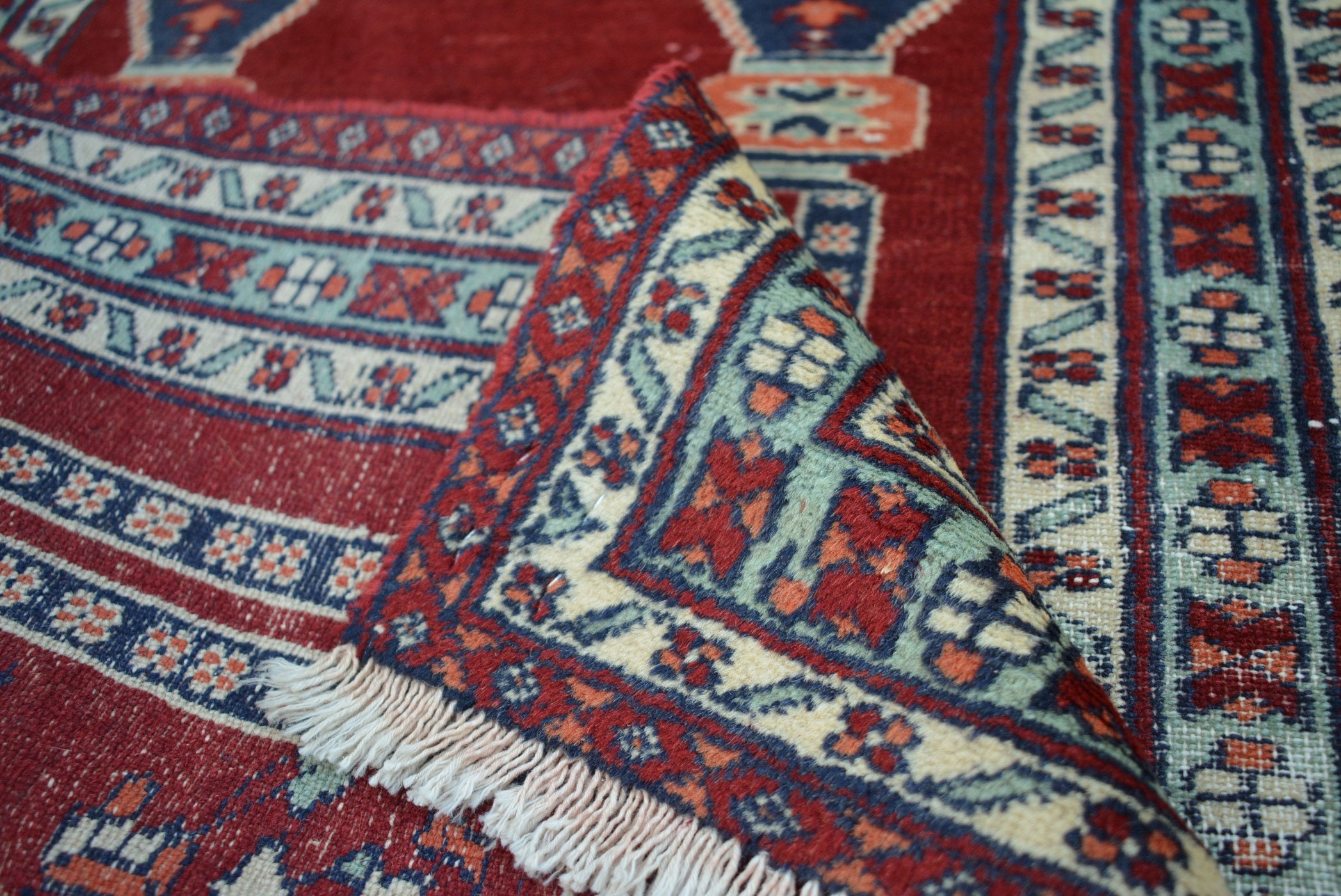 Antique Afghan Nomadic tribal handmade wool prayer rug / Decorative rug