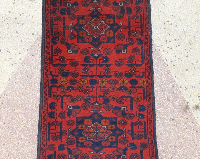 Handmade tribal Wool Khal Mohammadi rug - 1'8 x 3'4