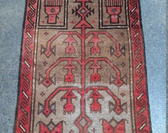 Rare Vintage Tribal Prayer rug - Traditional baluch rug