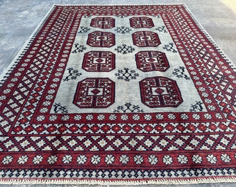 70% off Grey Filpai Afghan Handmade wool area rug