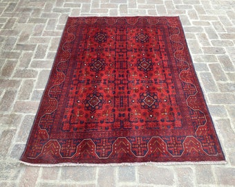 Turkmen Afghan Khal Mohammadi wool rug - handmade rug