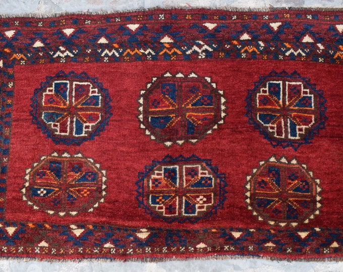 70% off 2.1 x 3.7 Ft/ Vintage worn Afghan rug | Afghan turkmen Ersari BagFace rug | handmade wool rug Gergeous Wool Prayer Afghan rug