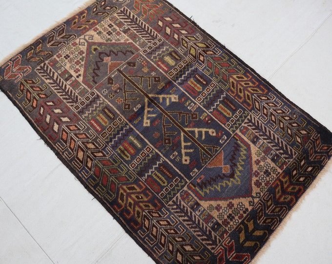 70% off Size 3.2 x 4.9 Ft Baluch Afghan rug | Hand knotted Gergeous wool rug/Nomadic Dog Foot Natural Dye Color/ Vintage  Baluch Rug