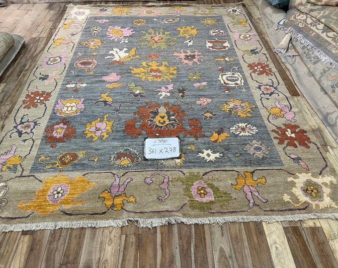 70% off 9.1 x 11.8 Ft/ Handmade Afghan Turkish Oushak rug - Living room rug - Fine Nomadic rug 8x10Ft / Natural Dye Color Wool rug
