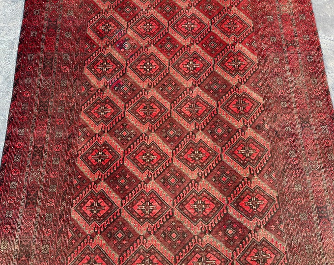 70% off Vintage Afghan Rug Turkman Tekka rug - Tribal handmade rug - Living room rug - bedroom rug