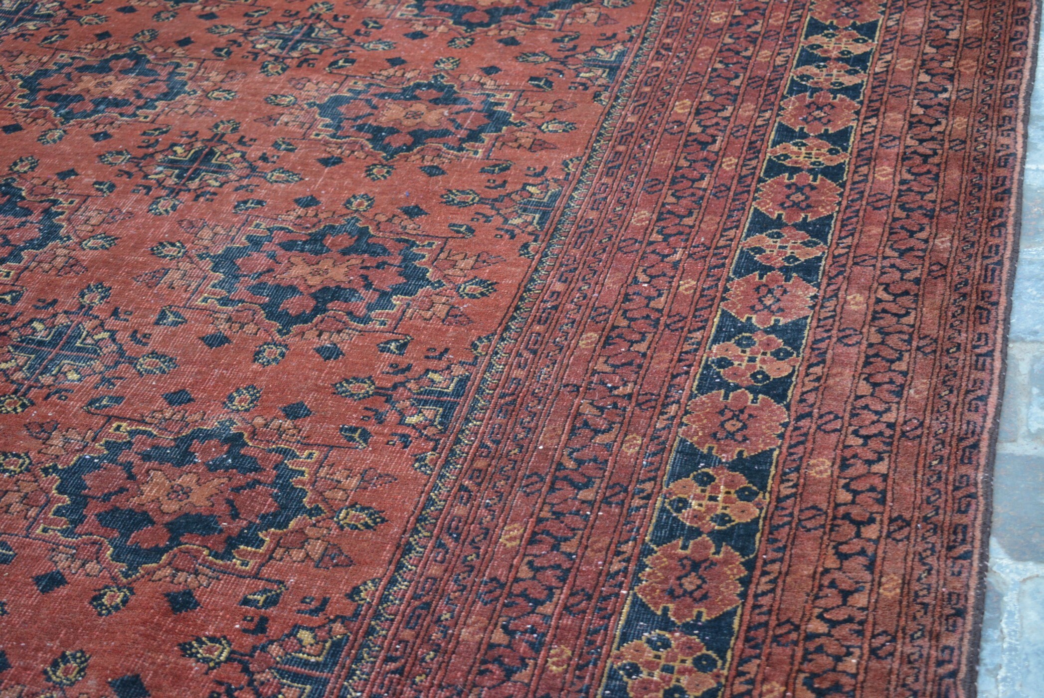 Large Vintage Afghan turkoman tribal bashiri handmade wool rug / Decorative rug vintage afghan