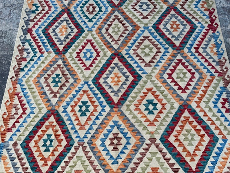 70% off 6'10 x 9'10 Modern Tribal Afghan kilim rug kilim rug for bedroom Living room area rug image 7