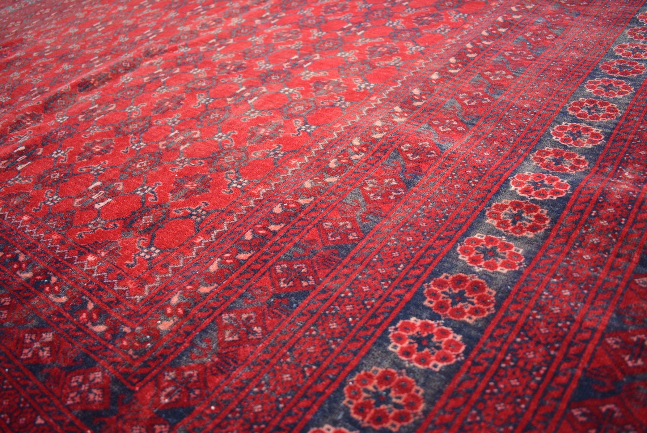 Large Vintage Afghan turkoman tribal bashiri handmade wool rug / Decorative rug vintage afghan