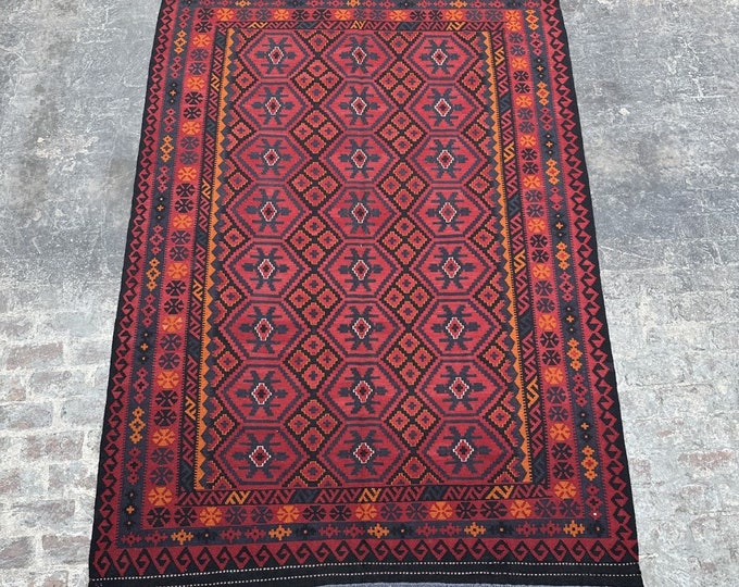 Handwoven Afghan rug kilim | Tribal Rugs for bedroom | Area kilim rug | Rugs For Living room
