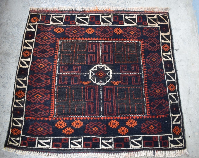 70% off 2.4 x 2.7 Afghan handmade Tribal Baluch BagFace Rug - Kids room rug - Kitchen rug - veg dye rug/ Mini Rug