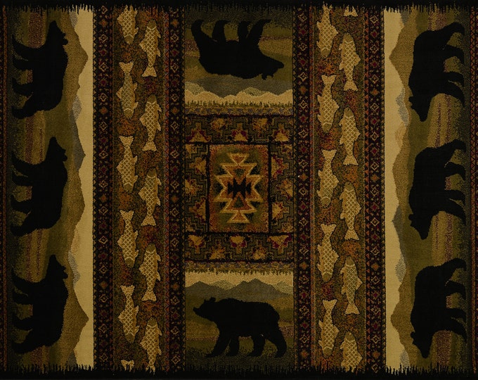 Affinity Black Bears Lodge Area Rug 5'3" x 7'2"