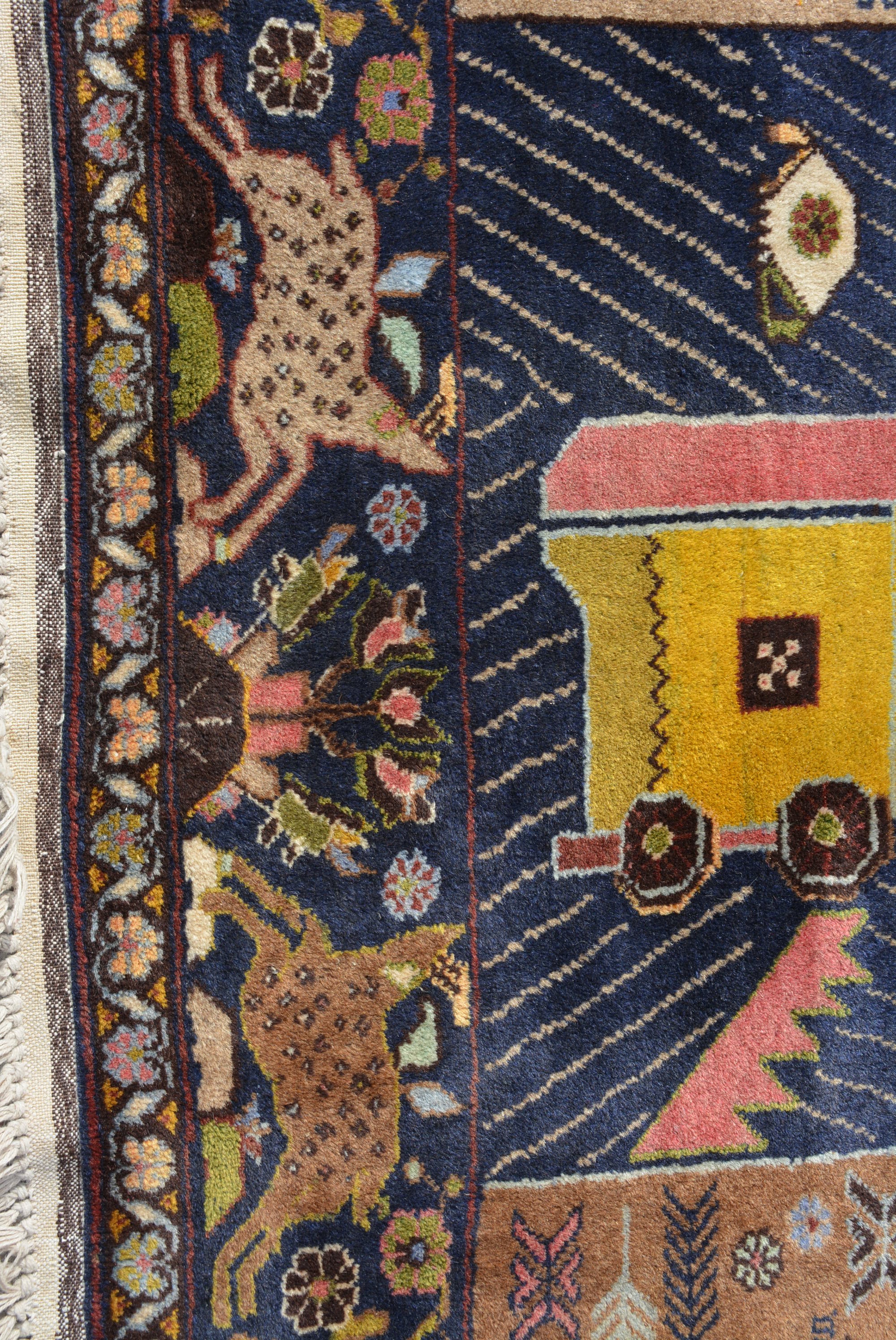 Stunning Afghan nomadic hand knotted pictorial rug 100 wool/ traditional handmade rug