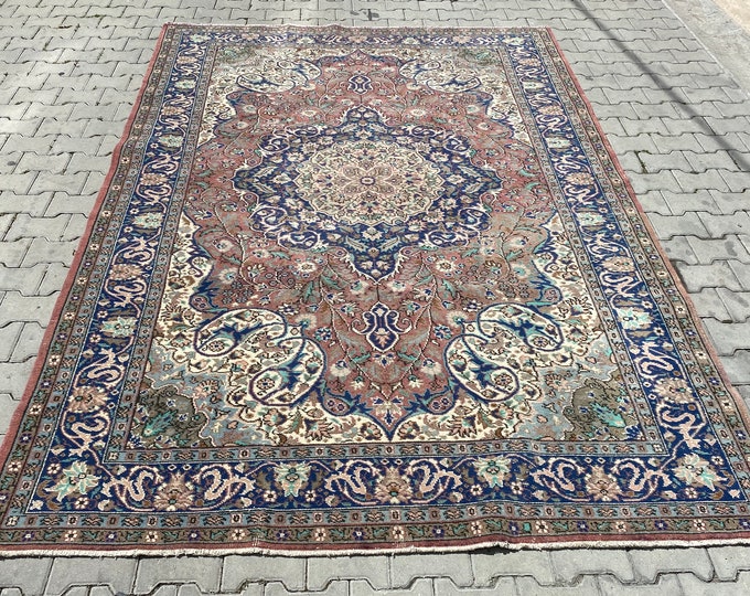 Turkish vintage medallion kayseri handmade rug