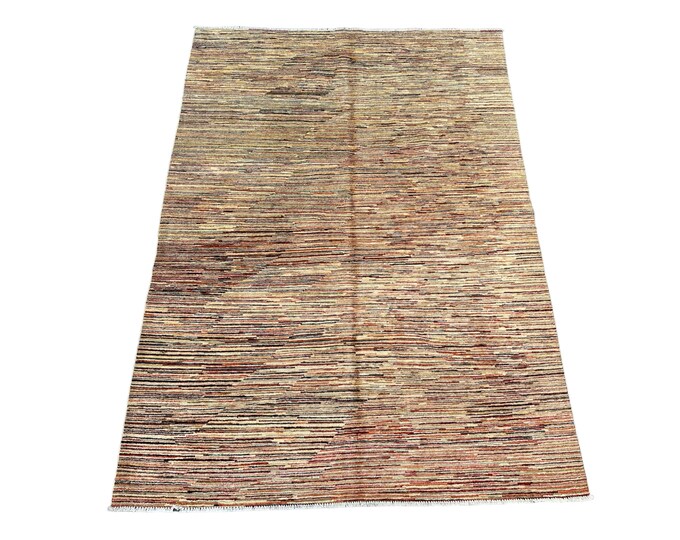 70% off Handmade tribal Gabbeh Rug - Afghan wool Modern Striped Abstract rug