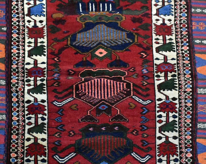 Vintage Afghan Baluch 3x5 Rug  - Free Shipping