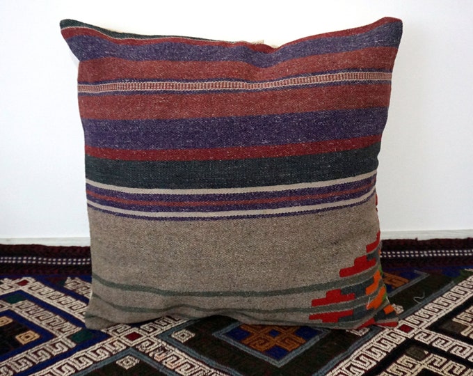 70% off 20"x20" Home decor, Decorative kilim pillow, Throw Pillow cover, Handmade pillow, turkish Anatolian pillow case, Cushion cover