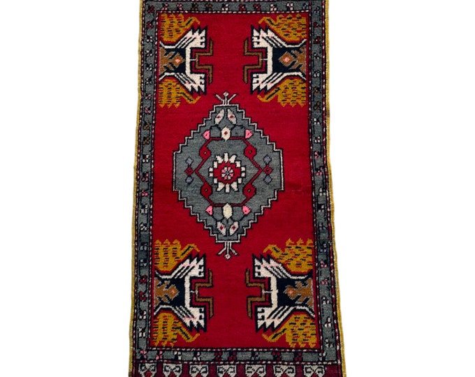 Vintage Handmade Kapkaz wool rug | Boho Tribal hand knotted rug