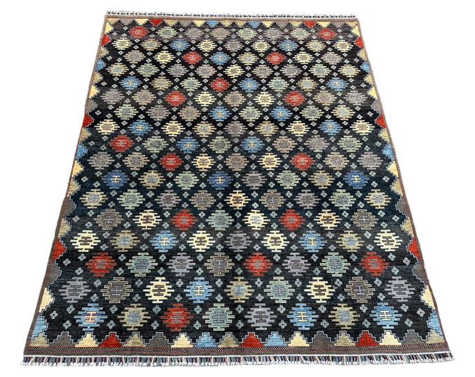 Multicolor 8x10 Afghan Tribal hand knotted gabbeh rug - Veg dye 8x10 Area rug - rug for bedroom - Living room rug