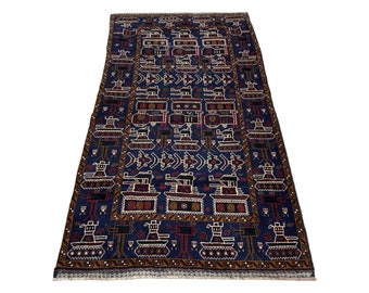 Afghan Hand knotted War rug - Tribal wool rug