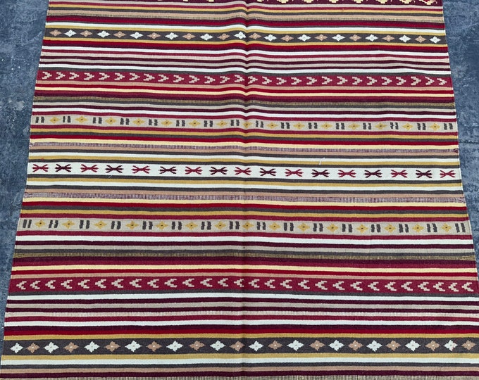 70% off 4'6 x 6'10 Afghan Handwoven Nomadic kilim rug