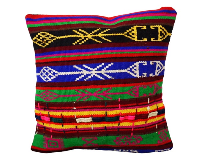 20"x20" Home decor, Decorative kilim pillow, Throw Pillow cover, Handmade pillow, turkish Anatolian pillow case, Cushion cover