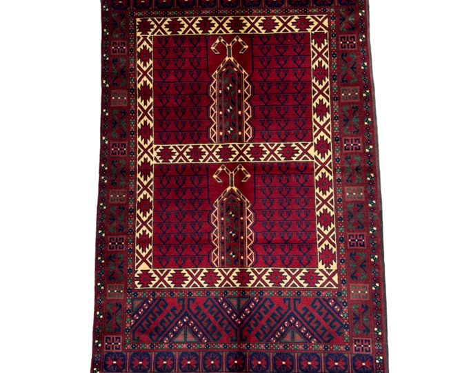 Afghan hand knotted wool rug | Tribal area rug | Afghan Hatchlu Parda rug