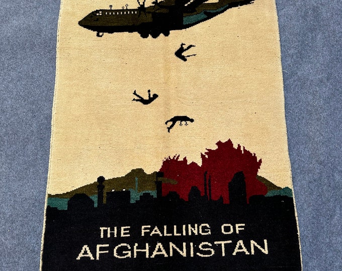Afghan War rug | Hand-knotted Wool Rug Wall decor rug