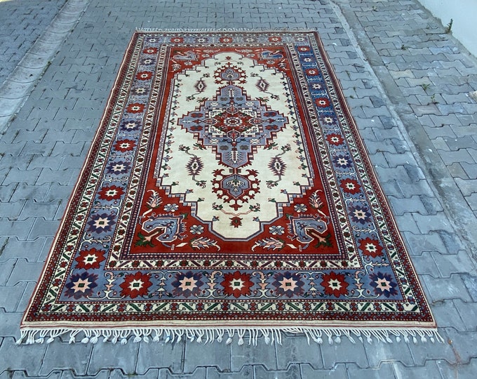 Vintage tribal handmade turkish rug