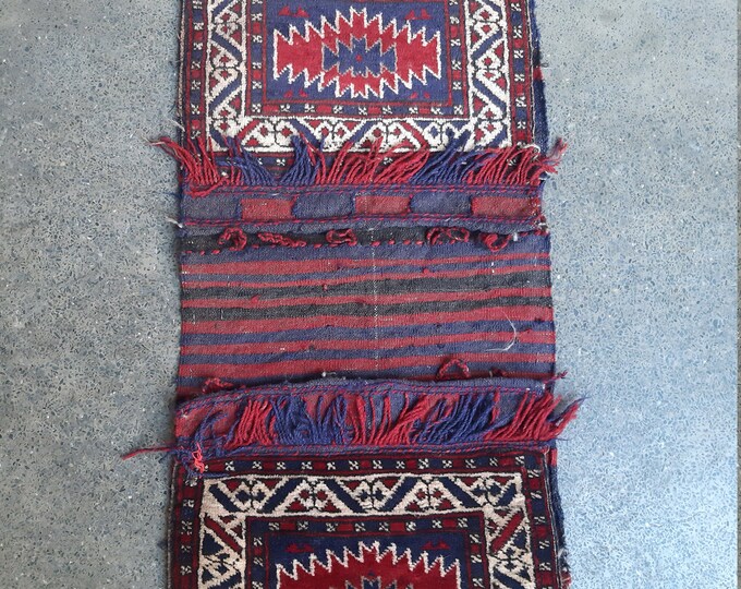 Afghan vintage tribal handmade balisht rug / cushion kilim rug