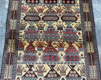 70% off Vintage Rug Oriental War rug - Afghan War carpet