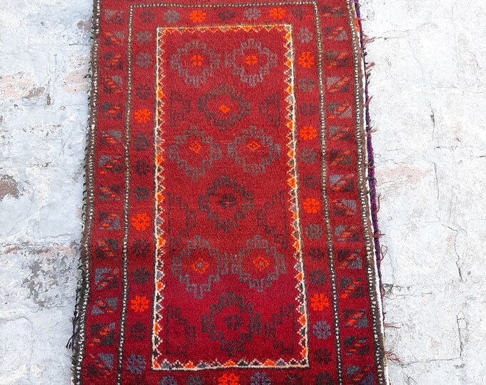 2'0 x 3'9 ft. Afghan Baluch Balisht Bag, Nomadic Wall Hanging, Tribal Style Tapestry