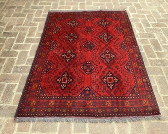 Afghan Turkmen Khal Mohammadi wool rug - Tribal handmade rug