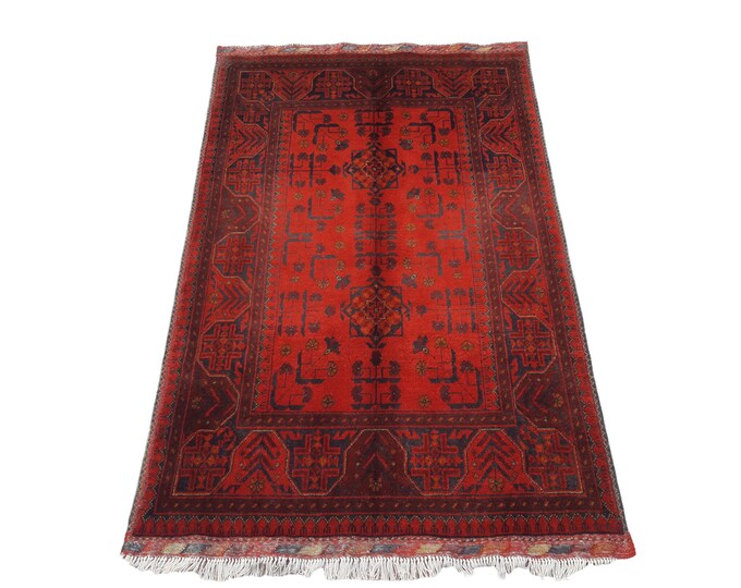 Afghan Turkmen Hand knotted Rug - 3'4 x 5'3