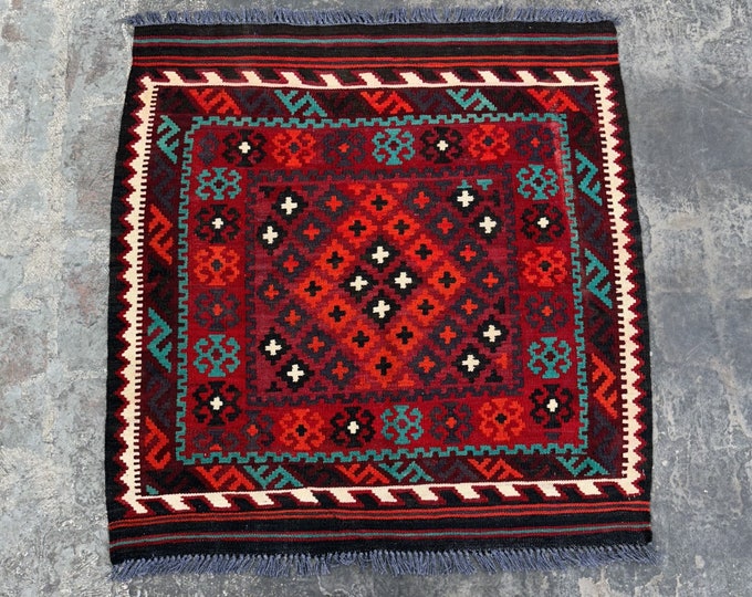 Square Afghan Rug kilim | Kitchen rug