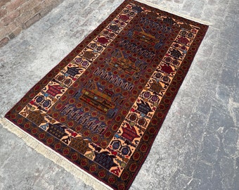70% off 3.9 x 7 Feet/ Vintage Rug Oriental War rug - Afghan Baluch War carpet