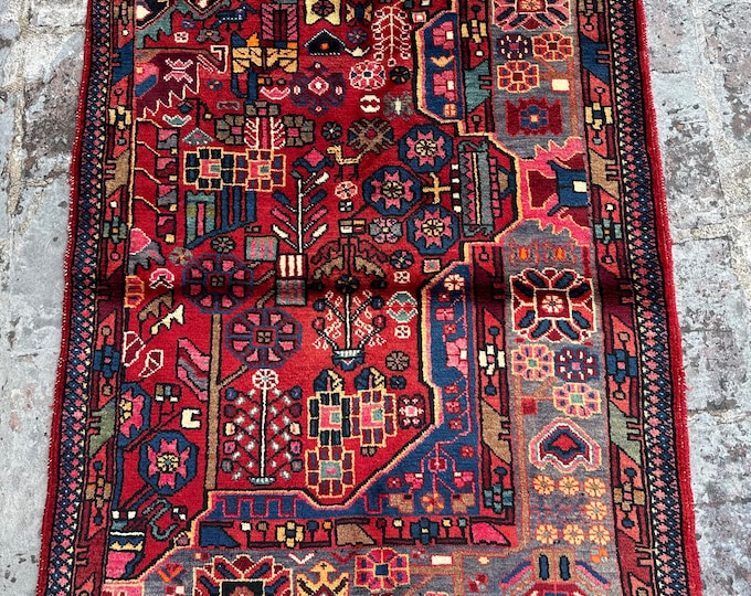 70% off Size 3x4 Ft Fine Turkish Wool rug | Hand knotted Medallion Caucasian GerGeous rug/ Natural Dye Color/ Vintage Oriental  Rug