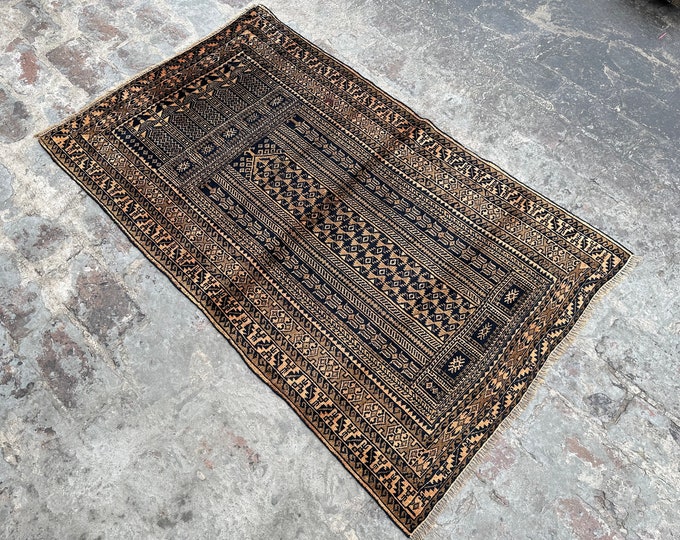 70% off 2.10 x 4.7 Ft/ Vintage 1960s  Afghan Prayer Alkhuja rug | Afghan Baluch rug | handmade wool rug Gergeous Wool Prayer Afghan rug
