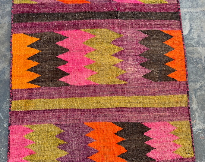 Vintage Boho Afghan rug kilim | Hallway rug | hallway runner | Rugs for Bedroom
