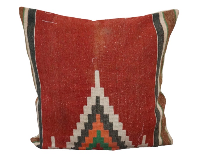 20"x20" Throw pillow case, Turkish handmade pillow, Kilim pillow cover, Anaotlian Handmade kilim, Accent Pillow, Corner pillow