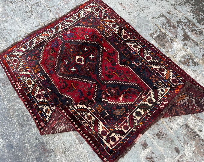 70% off Size 3.8 x 5.1 Ft Fine Turkish Wool rug | Hand knotted Medallion Caucasian GerGeous rug/ Natural Dye Color/ Vintage Oriental  Rug