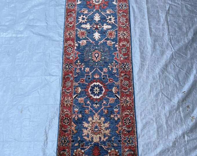 Blue Hallway runner rug | Hallway rug runner | Kitchen rug