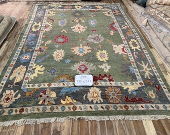 70% off 8.9 x 12.4 Ft/ Handmade Afghan Turkish Oushak rug - Living room rug - Fine Nomadic rug 8x10Ft / Natural Dye Color Wool rug