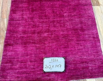 70% off 4.8 x 6.7 Ft/ Handmade Afghan Turkish Dizine Modern Pink Color rug - Living room rug - Fine Nomadic rug / Natural Dye Color Wool rug